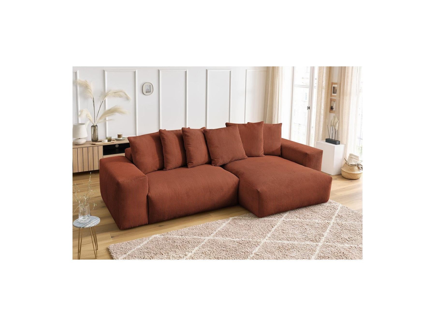 Voltaire - Canapé D'Angle Réversible - Velours Côtelé