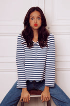 Blouse Isa Marinière Bleu Gris