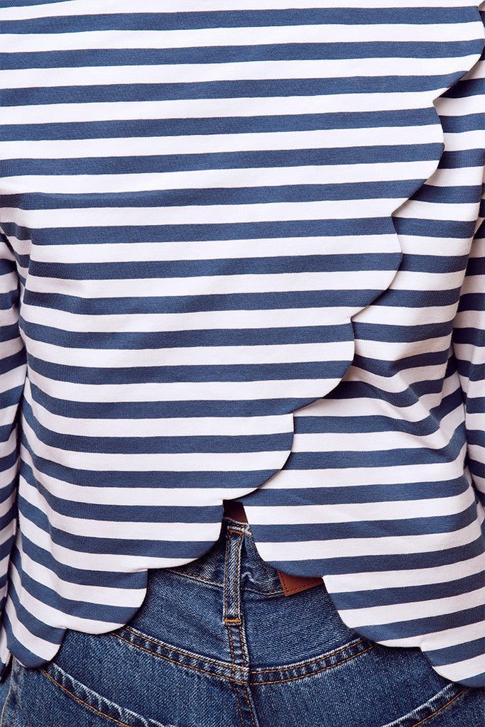 Blouse Isa Marinière Bleu Gris