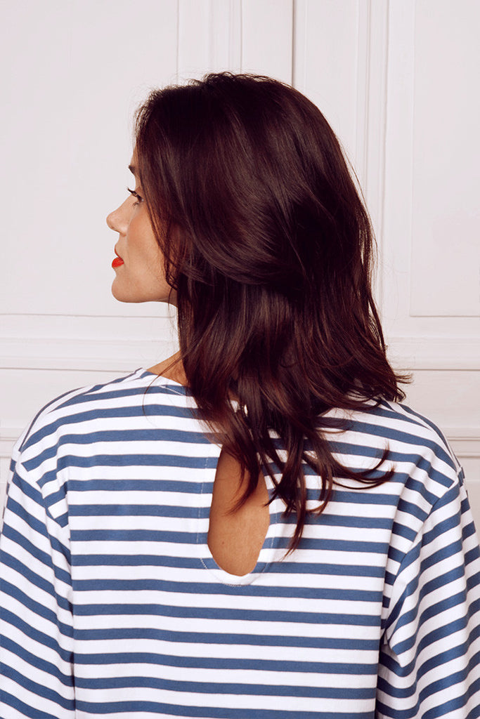 Blouse Nana Marinière Bleu Gris