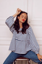 Blouse Nana Marinière Bleu Gris