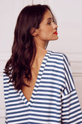 Blouse Owen Marinière Bleu Gris