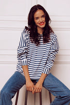 Blouse Owen Marinière Bleu Gris