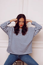 Blouse Owen Marinière Bleu Gris