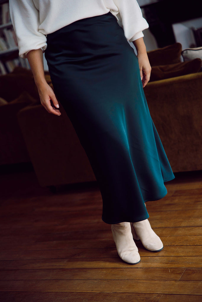 Jupe Rose Satin Forest