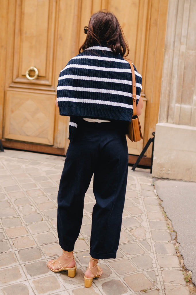 Pull Ciste Marine Ecru