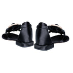 Alessa Black Flat Ankle Toe Sandal