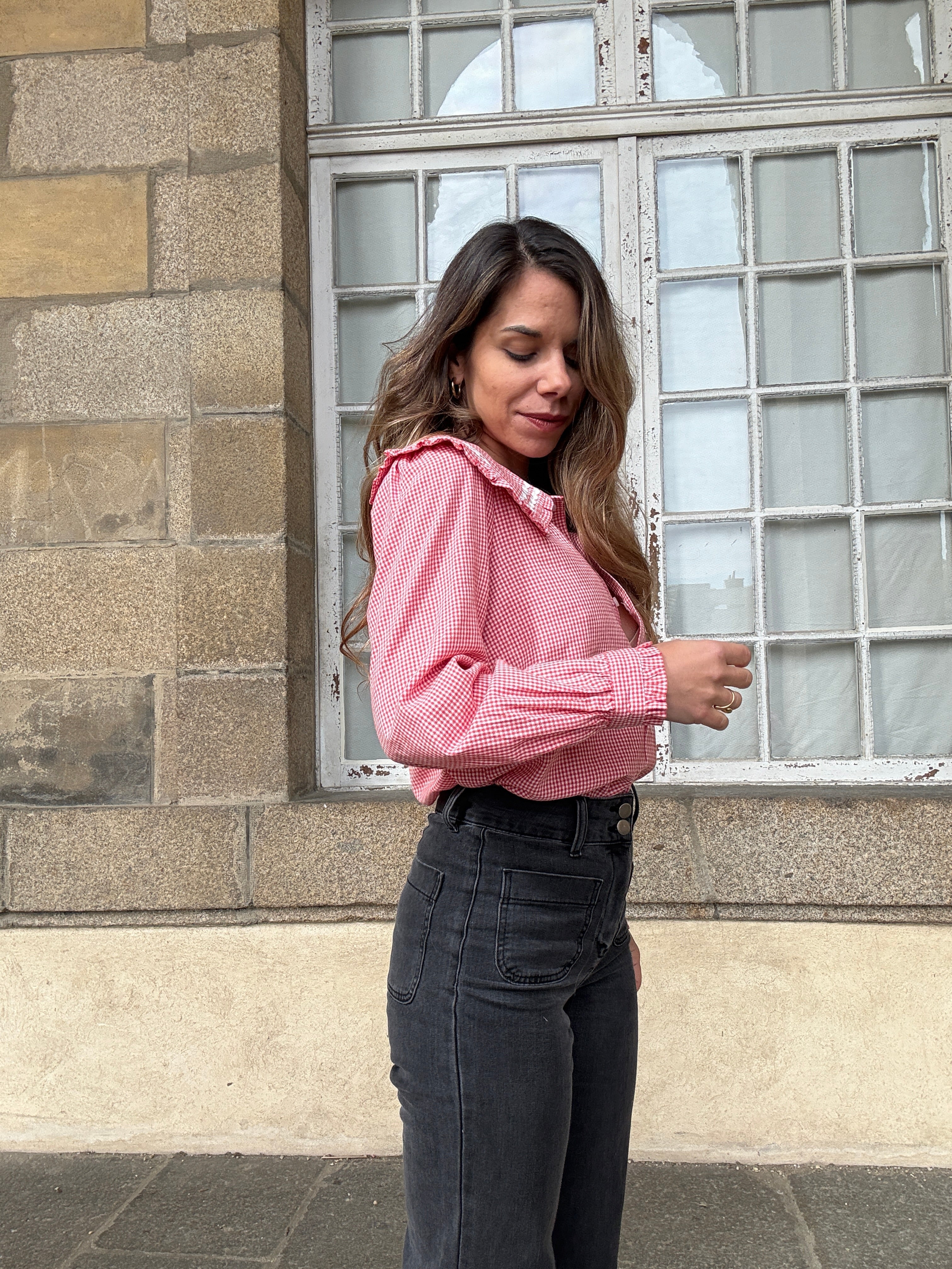 Blouse Vichy Col Claudine Anaëlle