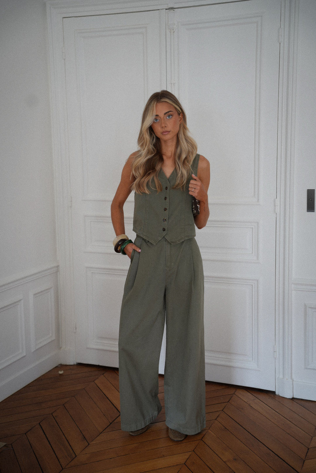 Top Boutonné Shelby - Kaki