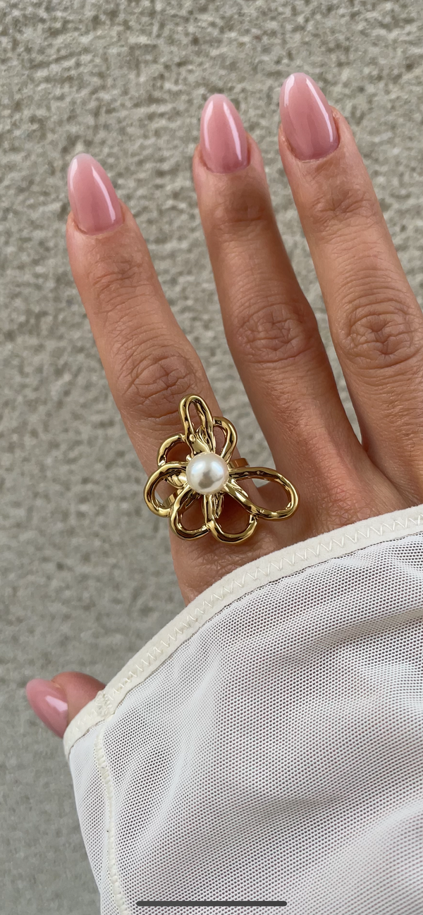 Bague Leave X Pearl