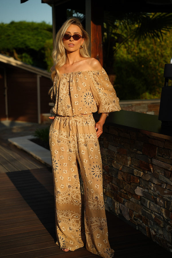 Pantalon Imprimé Yann - Camel