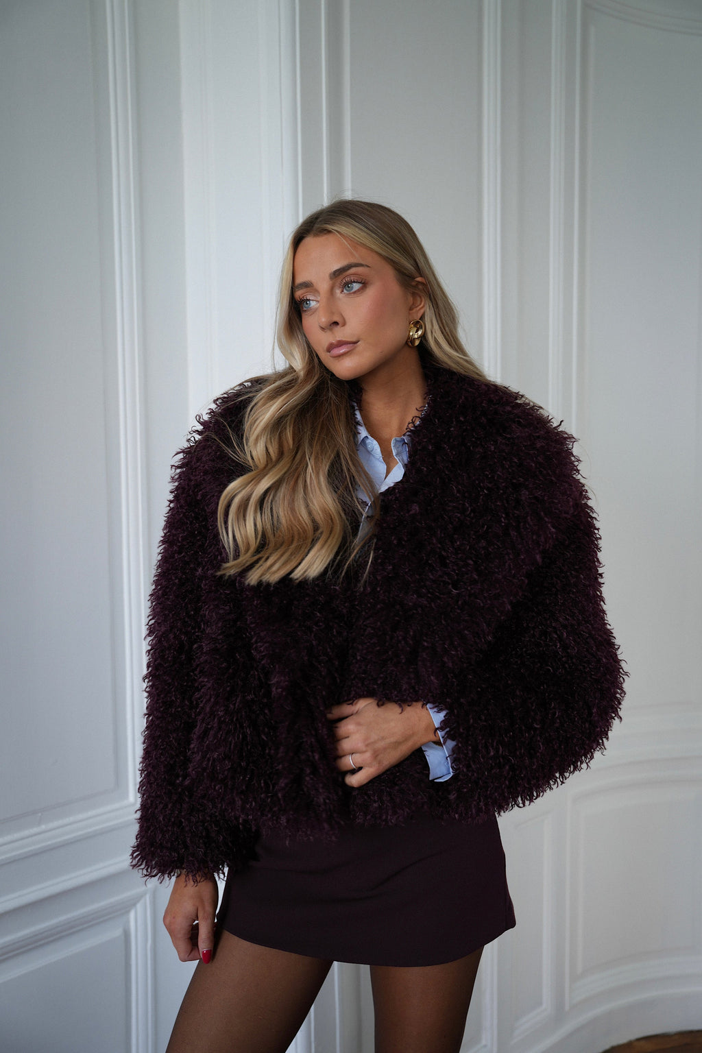 Manteau Fourrure Soanne - Prune