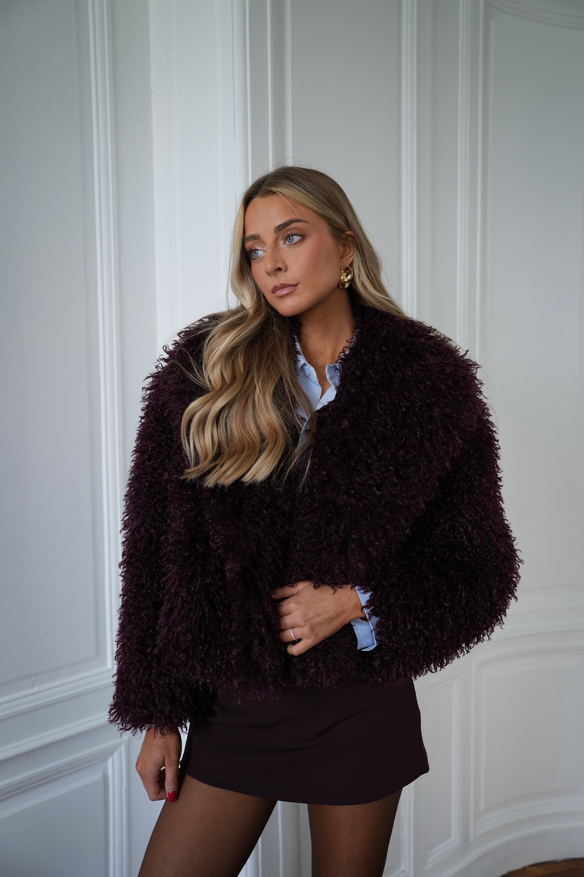 Manteau Fourrure Soanne - Prune