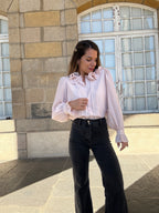 Blouse Brune Doux Rose