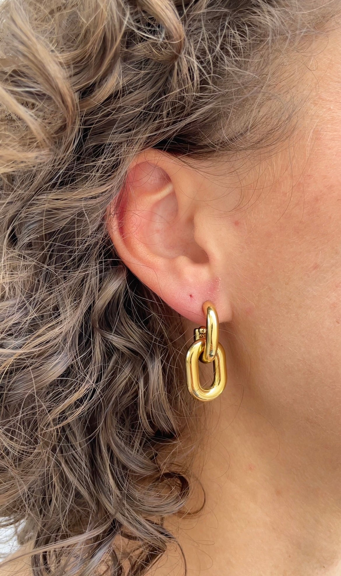 Boucles D'Oreilles Mini Oval X Hoops