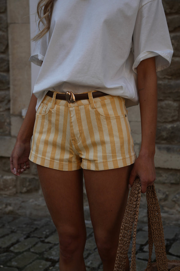 Short Rayé Nalla - Jaune