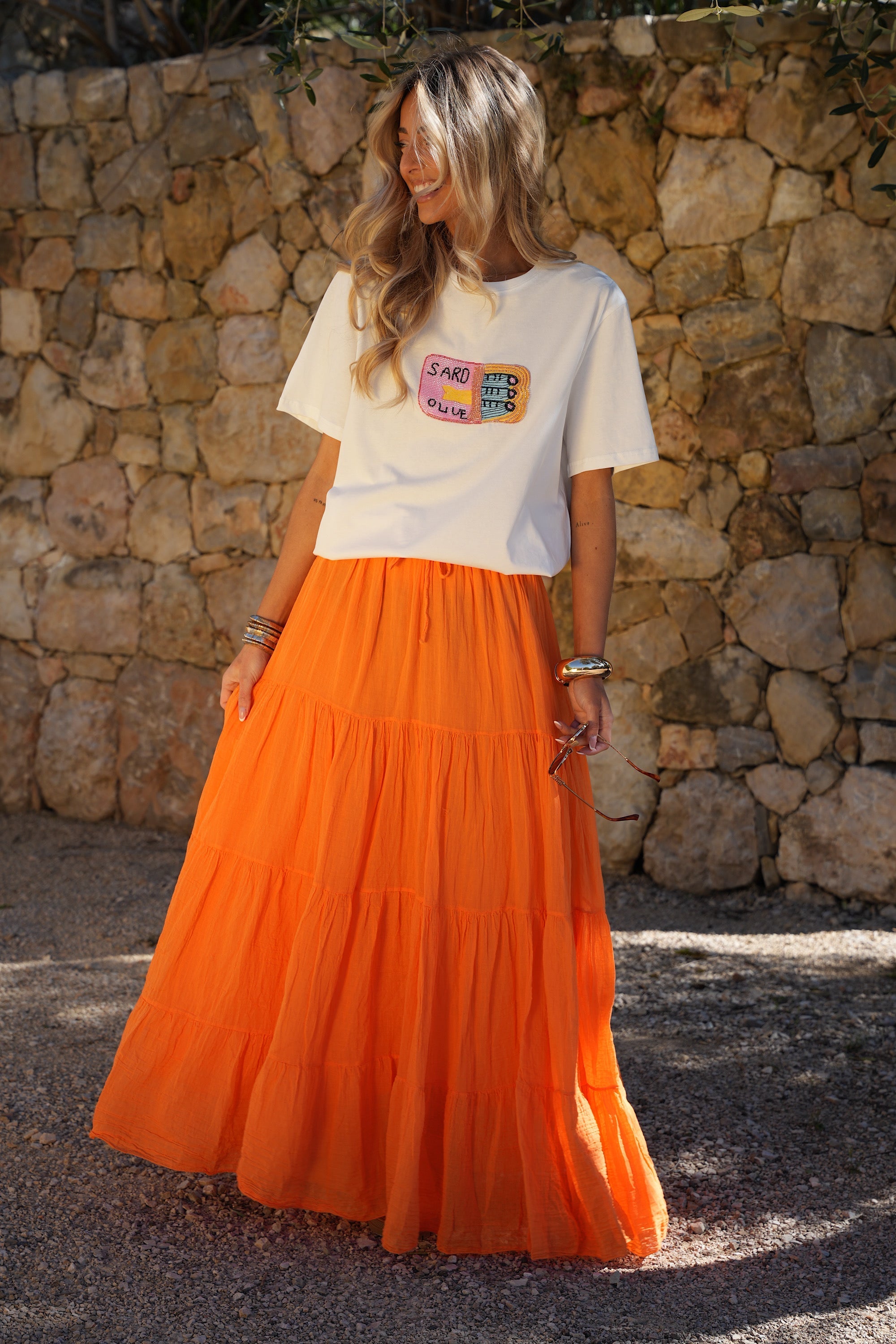 Jupe Longue Chloé - Orange