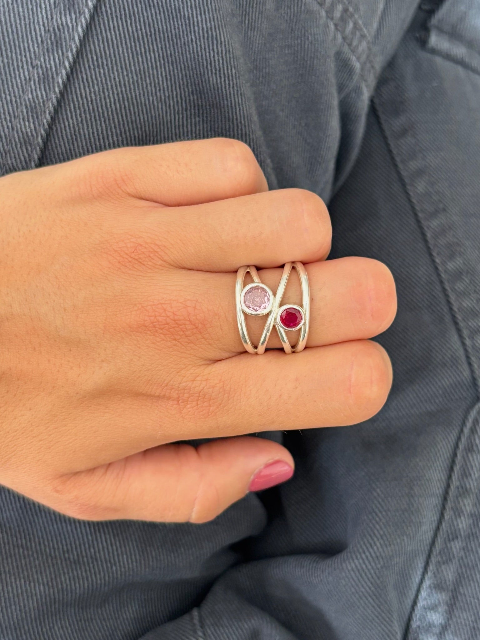 Bague Love Rosa Plata