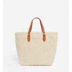 Cabas M En Shearling - Blanc