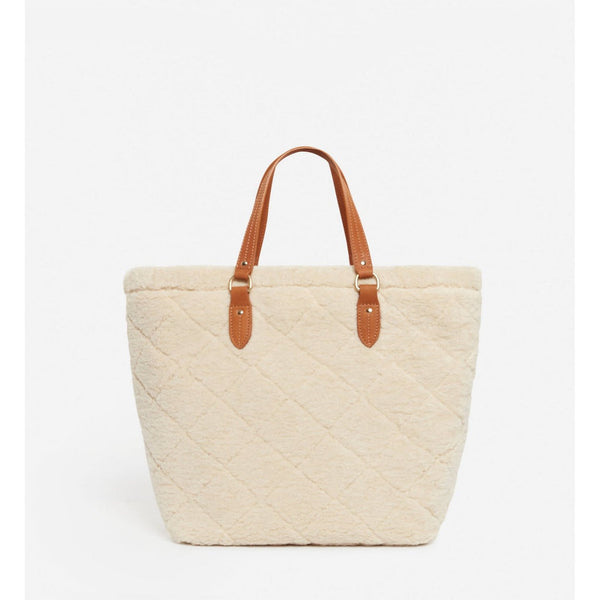 Cabas M En Shearling - Blanc