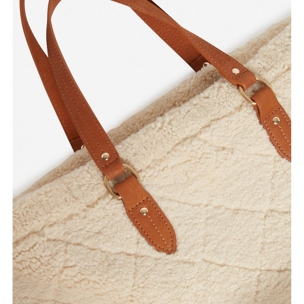 Cabas M En Shearling - Blanc