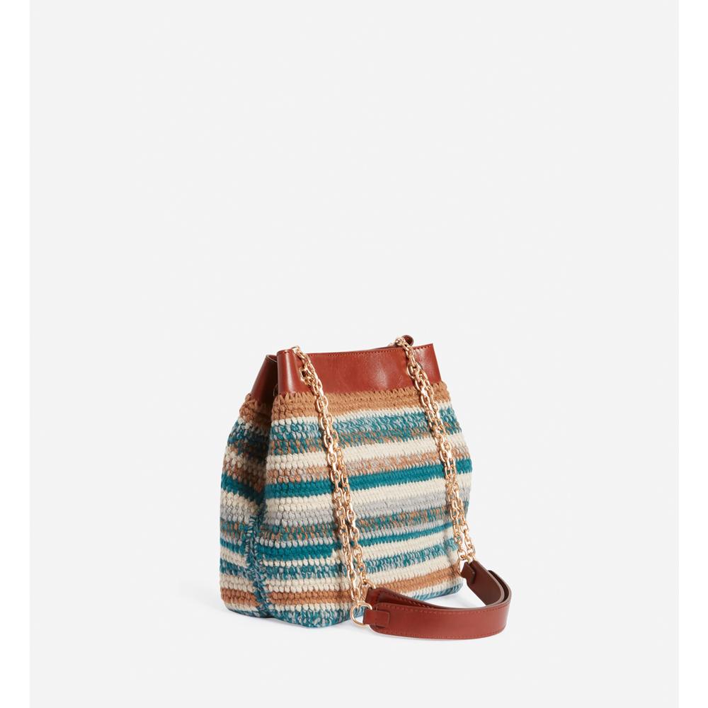 Sac Moon Hobo En Laine - Multicolore