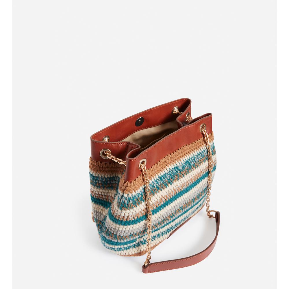 Sac Moon Hobo En Laine - Multicolore