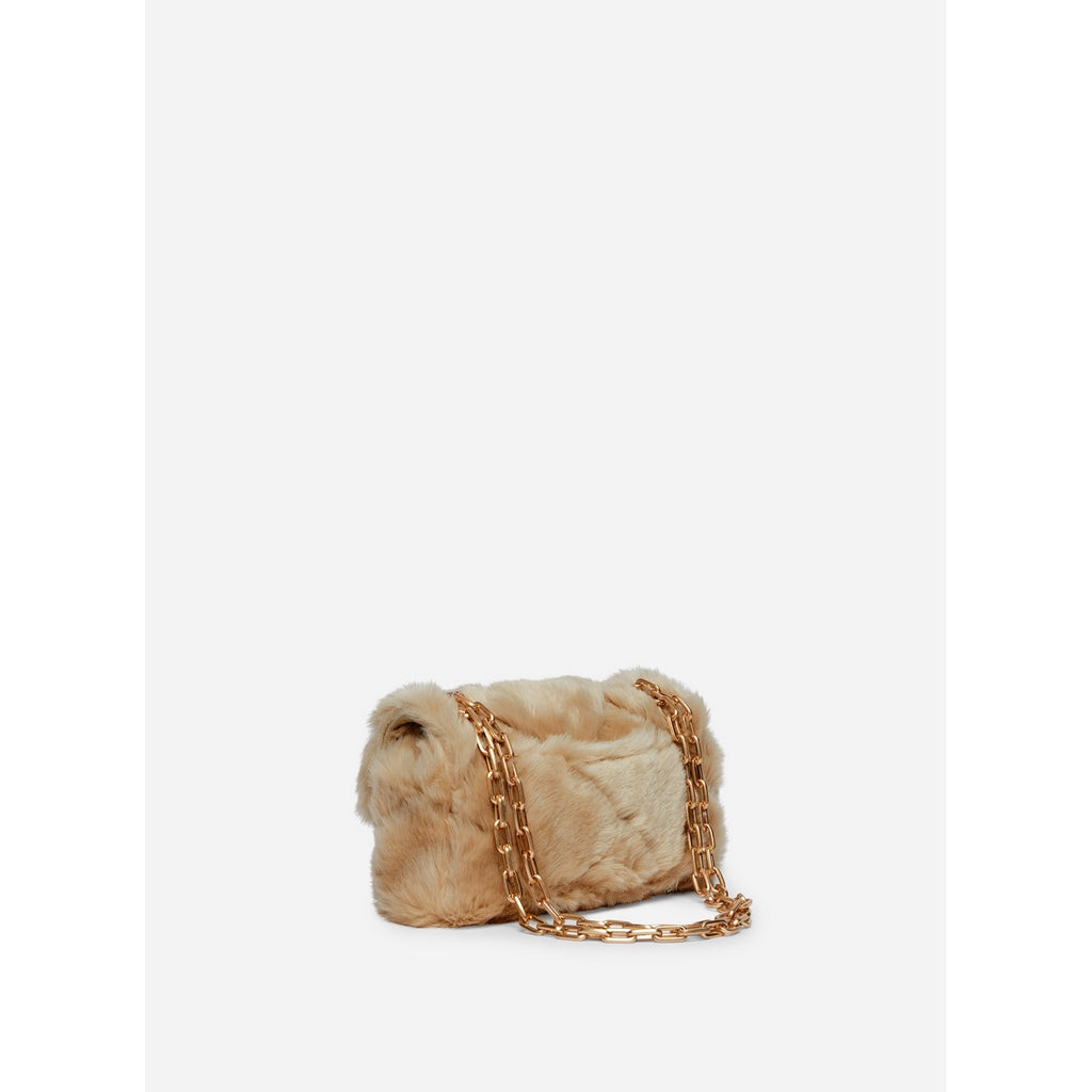 Sac Nano Moon En Fausse Fourrure - Beige