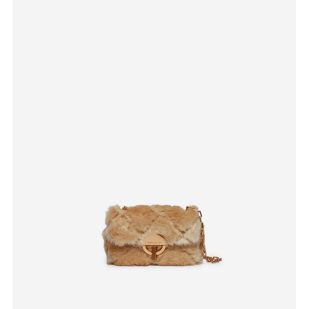 Sac Nano Moon En Fausse Fourrure - Beige