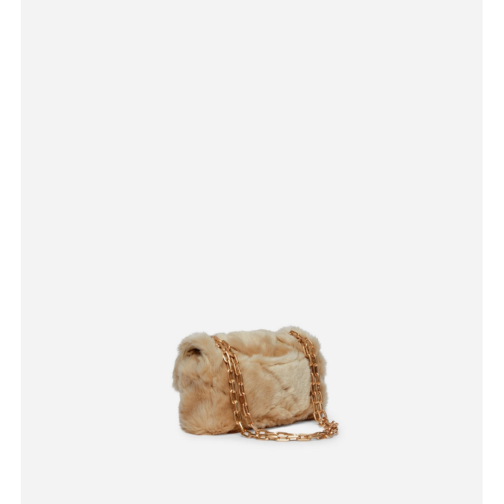 Sac Nano Moon En Fausse Fourrure - Beige