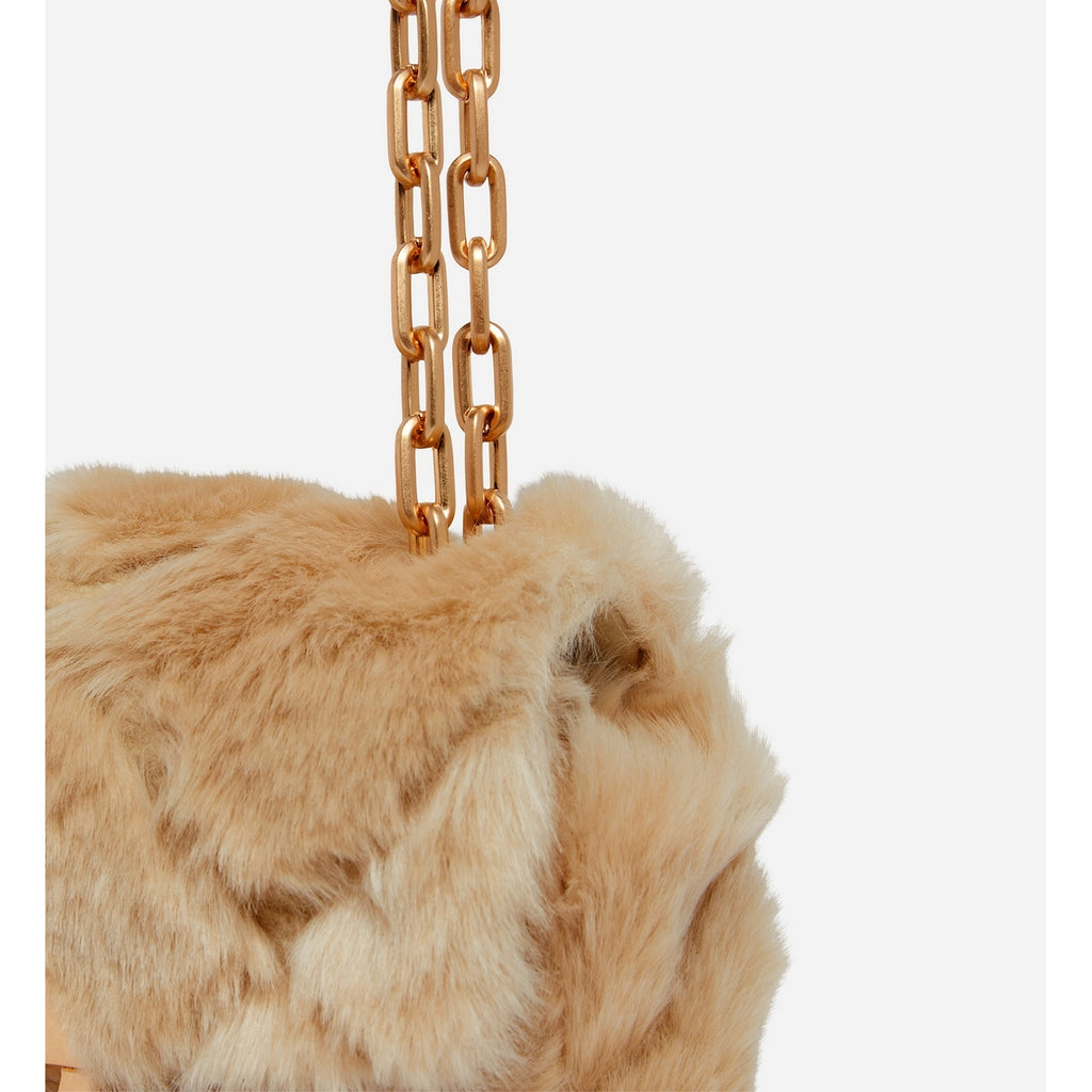 Sac Nano Moon En Fausse Fourrure - Beige