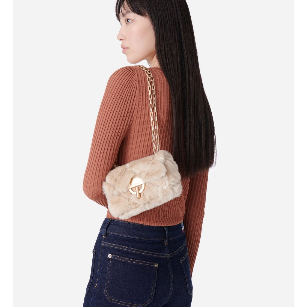 Sac Nano Moon En Fausse Fourrure - Beige