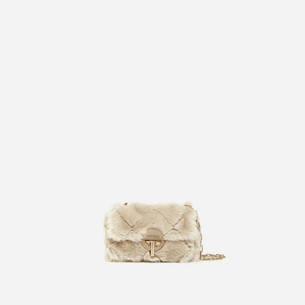 Sac Nano Moon En Fausse Fourrure - Beige