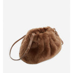 Sac Bourse Moon En Fausse Fourrure - Marron