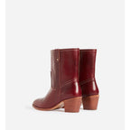 Bottines En Cuir À Tannage Végétal - Rouge