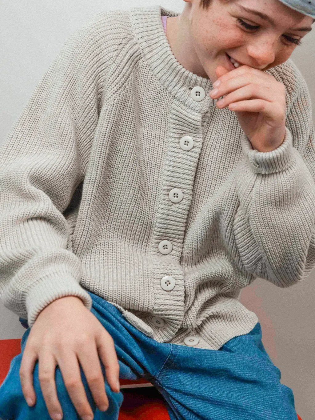 Le Gilet 100% Coton Bio Beige Galet