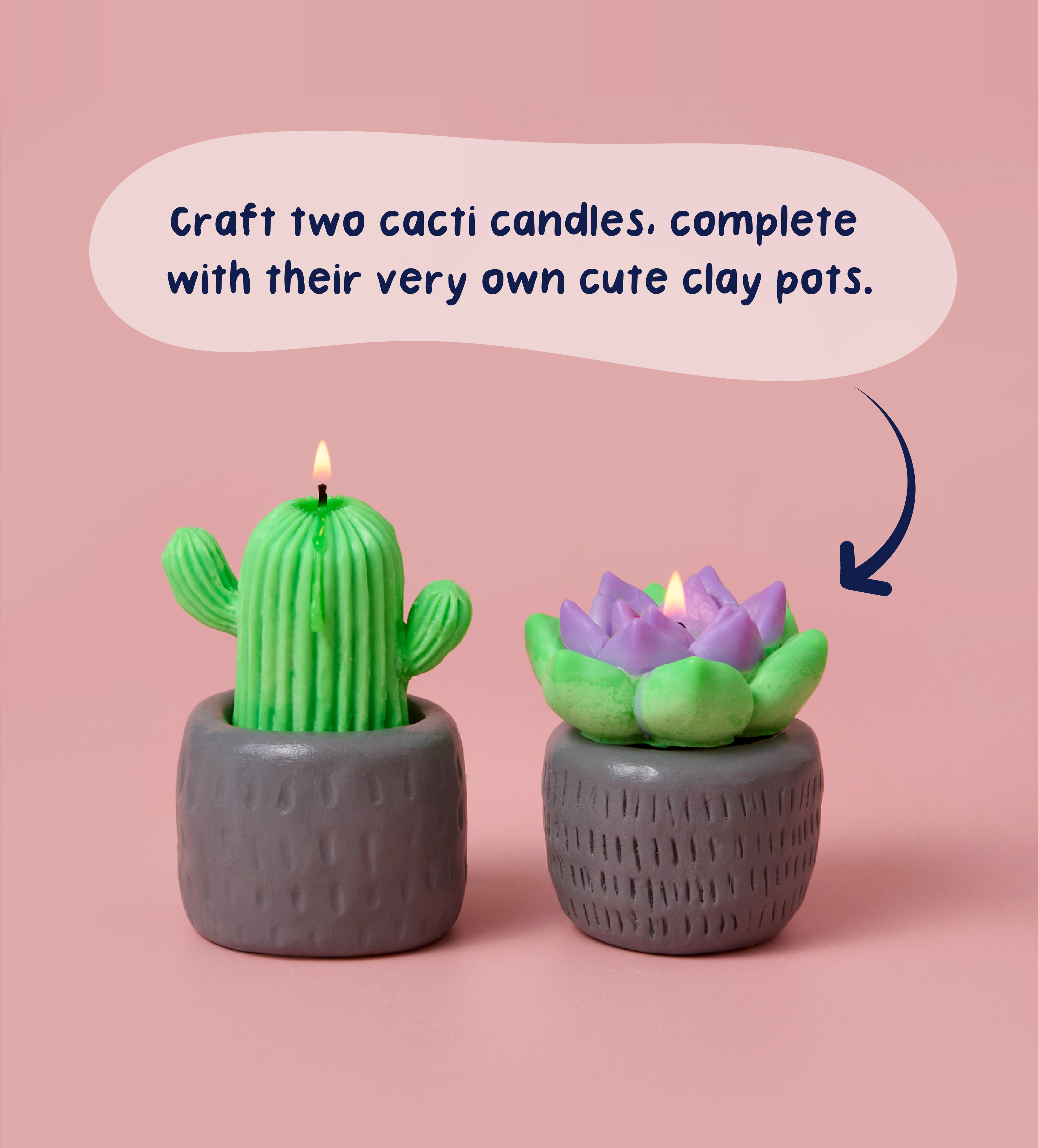 Kit Créatif Bougies & Argile Créations Cacti