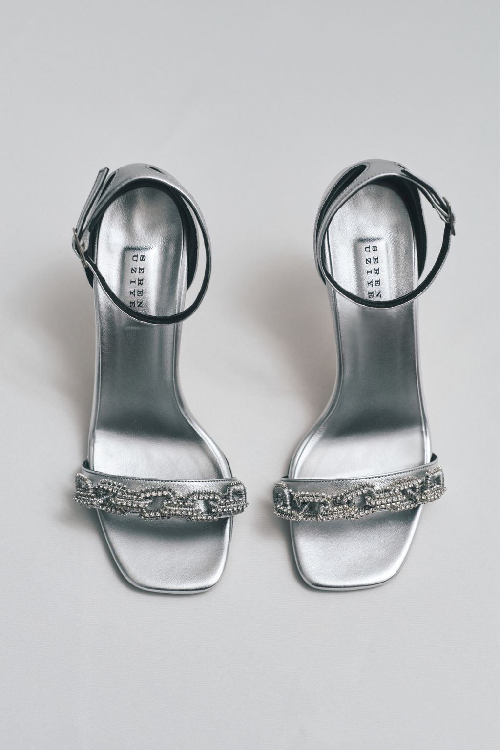Catena Notte Silver & Glam High-Heel Ankle Sandal