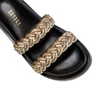 Ronda Black Comfort Two Straps Slides