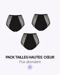Pack Menstruel Trio Culottes Taille Haute Coeurs