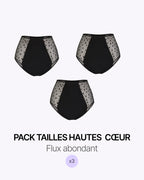 Pack Menstruel Trio Culottes Taille Haute Coeurs
