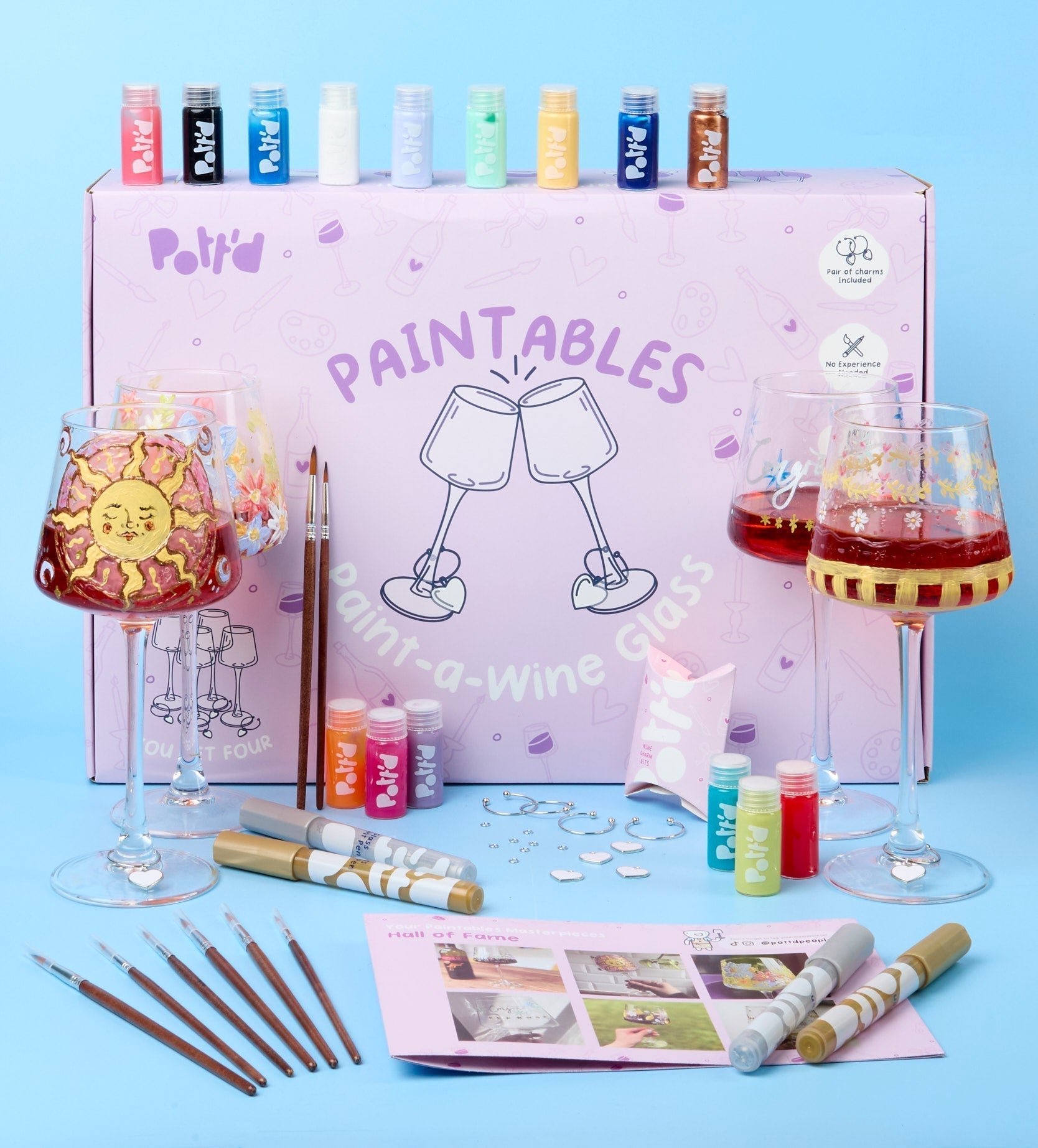 Peinture Sur Verre À Vin - Set De 4 Verres