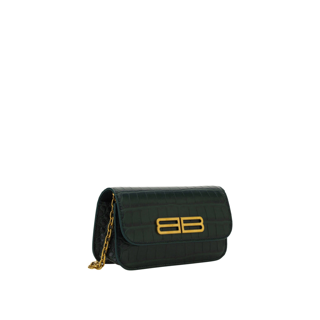 Balenciaga Gossip Chain Clutch Bag - Green - Femme
