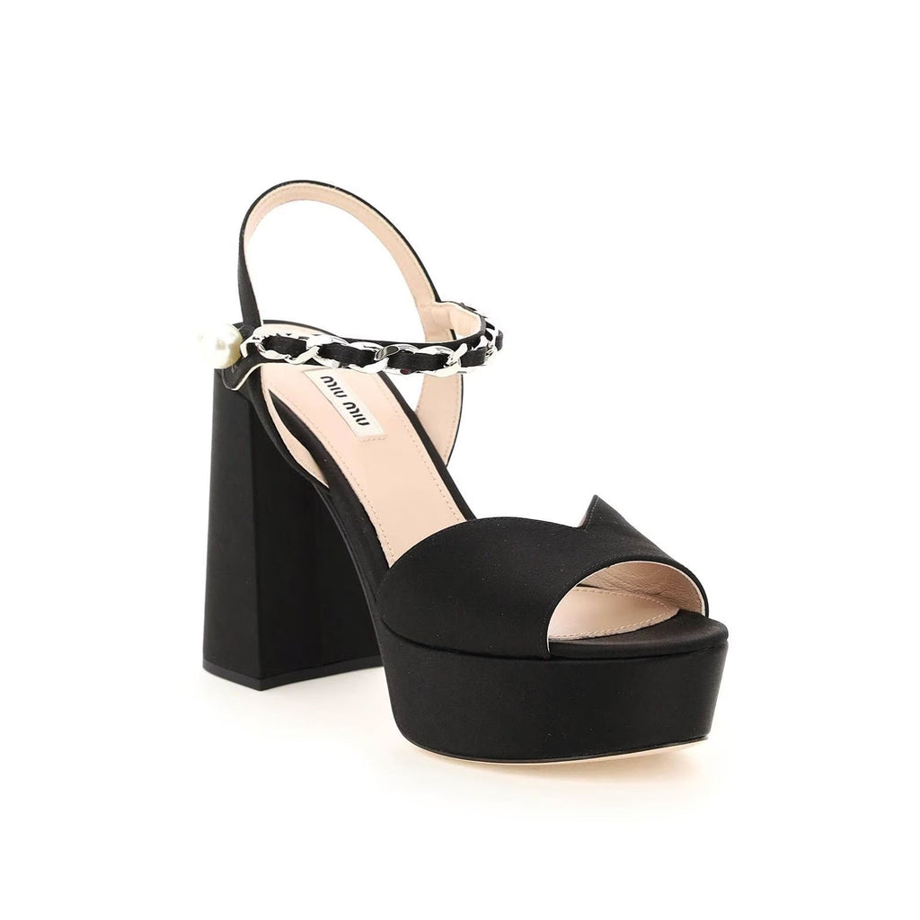 Miu Miu Platform Sandals - Black - Femme