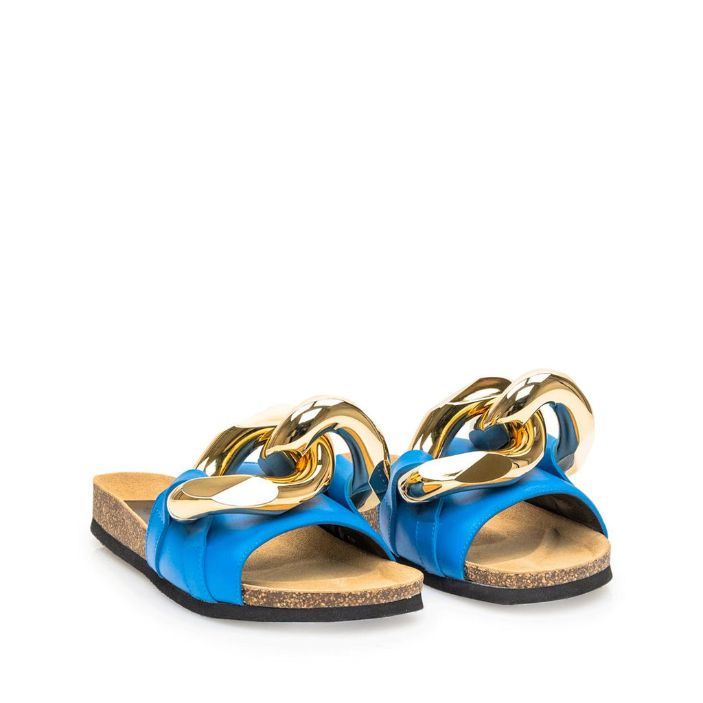 Jw Anderson Leather Flat Sandals - Blue - Femme