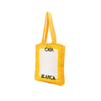 Casablanca Logo Cotton Crochet Tote Bag - Yellow - Femme