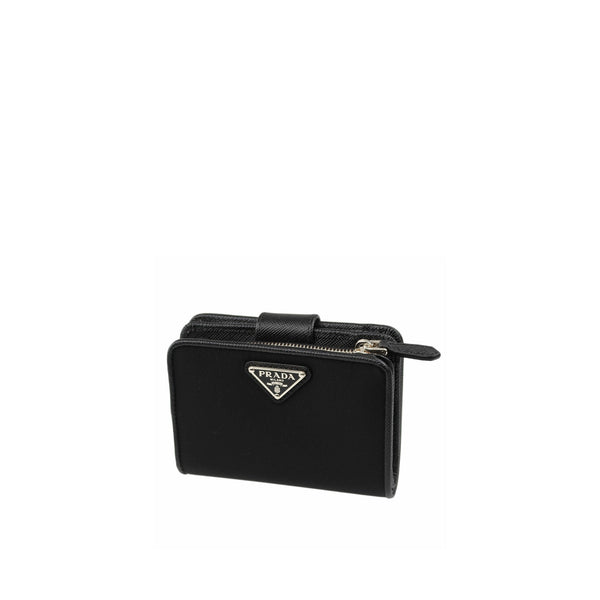 Prada - Portefeuille Nylon And Leather - Femme - Black