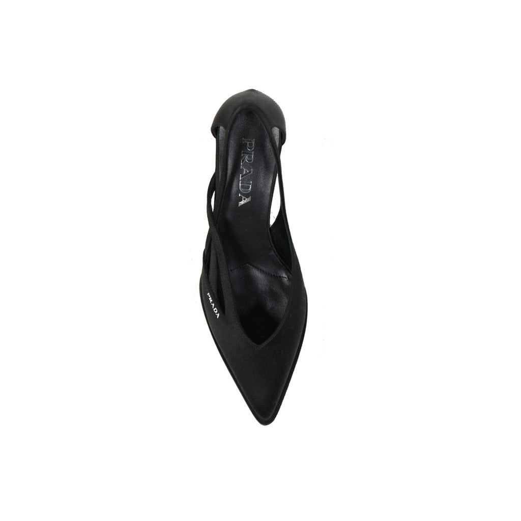 Escarpins - Prada 55Mm Cut-Out Satin - Black