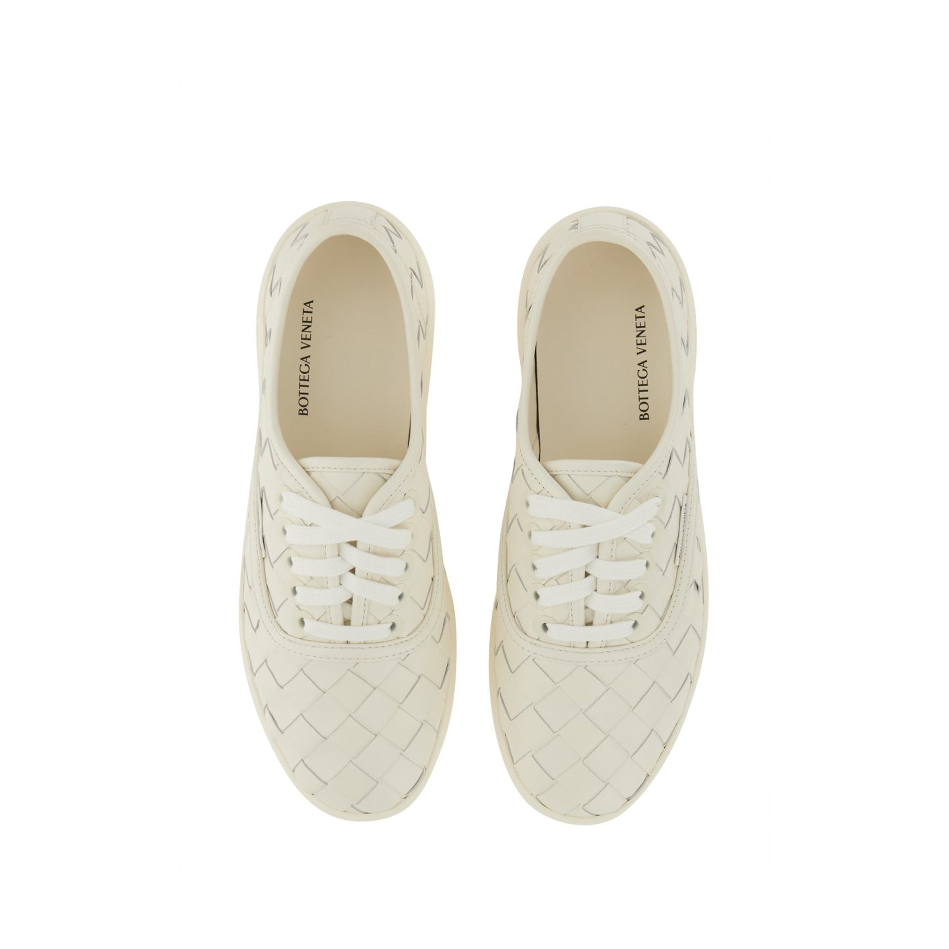 Baskets Bottega Veneta Intrecciato Leather - White - Homme