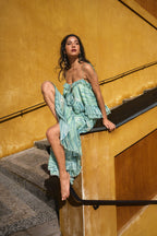 Jupe Asymétrique En Chiffon À Imprimé – Vert